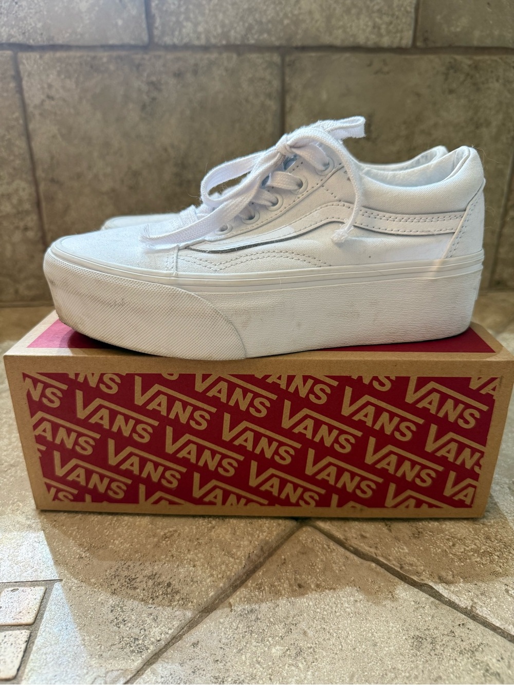 Vans Old Skool Platform Authentic White Women's Sneakers